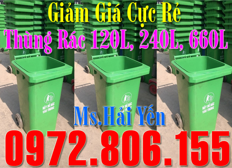 Thùng rác 120 lít, 240 lít, 660 lít